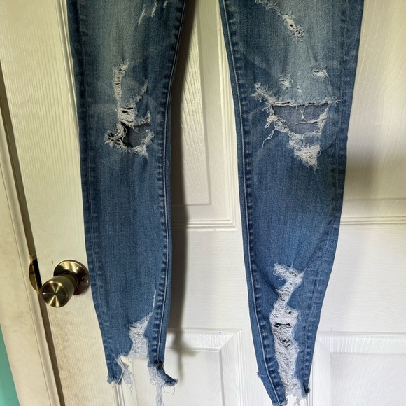 American Eagle Women's Distressed High Rise Jeggings Size 10 Regular - Picture 3 of 9